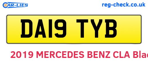 DA19TYB are the vehicle registration plates.