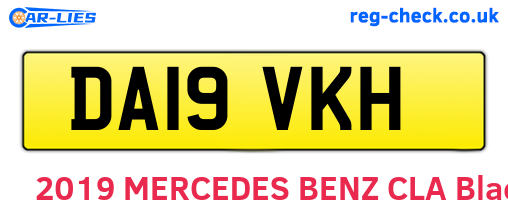 DA19VKH are the vehicle registration plates.