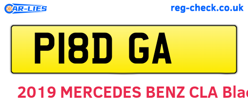 P18DGA are the vehicle registration plates.