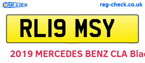 RL19MSY are the vehicle registration plates.