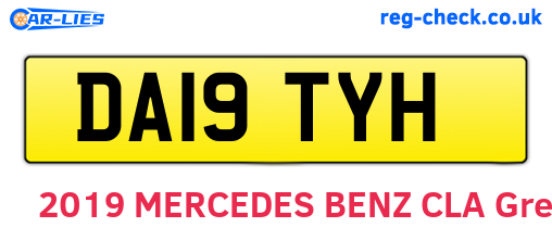 DA19TYH are the vehicle registration plates.