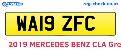 WA19ZFC are the vehicle registration plates.
