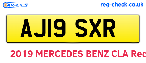 AJ19SXR are the vehicle registration plates.