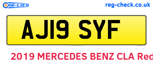 AJ19SYF are the vehicle registration plates.