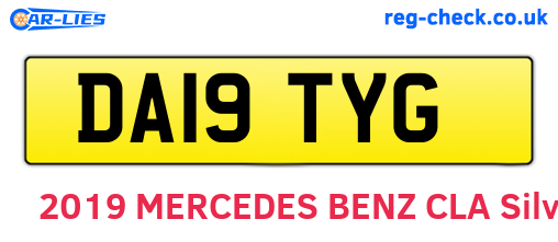 DA19TYG are the vehicle registration plates.