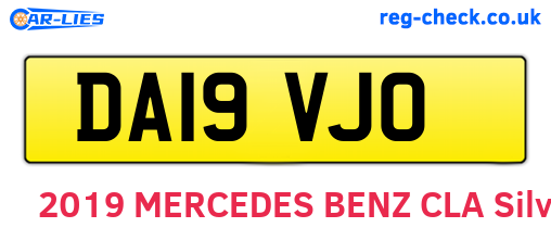 DA19VJO are the vehicle registration plates.