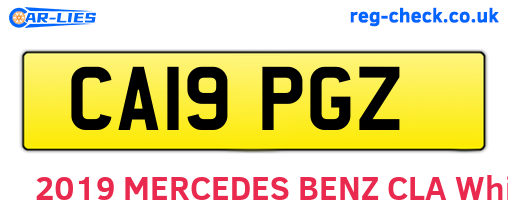 CA19PGZ are the vehicle registration plates.