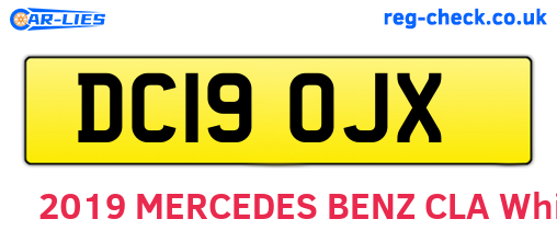 DC19OJX are the vehicle registration plates.