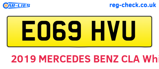 EO69HVU are the vehicle registration plates.