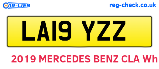 LA19YZZ are the vehicle registration plates.