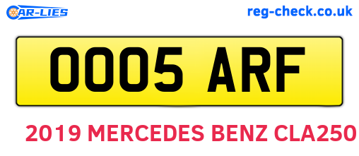 OO05ARF are the vehicle registration plates.