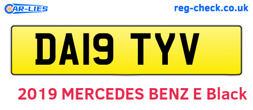 DA19TYV are the vehicle registration plates.