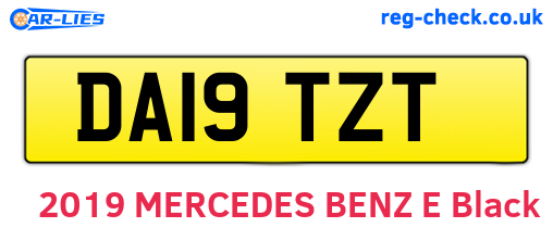DA19TZT are the vehicle registration plates.