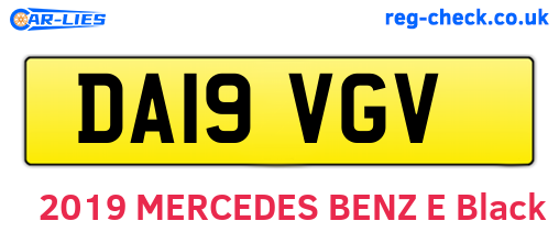 DA19VGV are the vehicle registration plates.