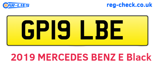 GP19LBE are the vehicle registration plates.