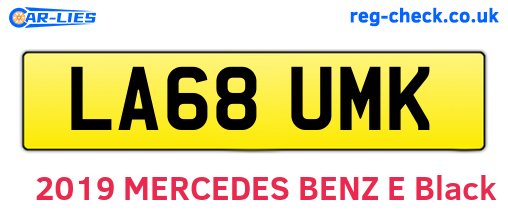 LA68UMK are the vehicle registration plates.