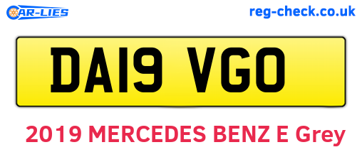 DA19VGO are the vehicle registration plates.