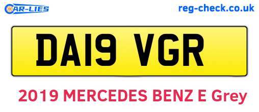 DA19VGR are the vehicle registration plates.