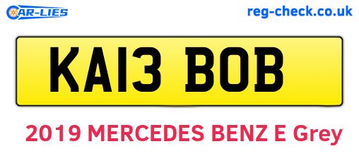 KA13BOB are the vehicle registration plates.