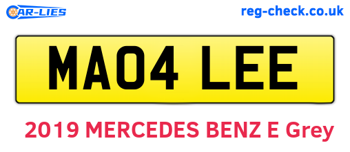 MA04LEE are the vehicle registration plates.