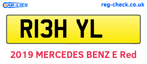 R13HYL are the vehicle registration plates.