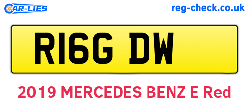 R16GDW are the vehicle registration plates.