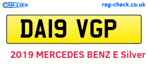 DA19VGP are the vehicle registration plates.