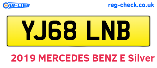 YJ68LNB are the vehicle registration plates.