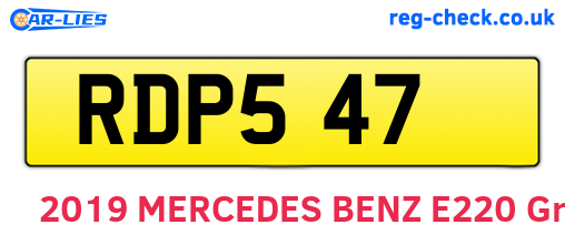 RDP547 are the vehicle registration plates.