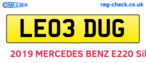 LE03DUG are the vehicle registration plates.