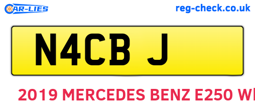 N4CBJ are the vehicle registration plates.