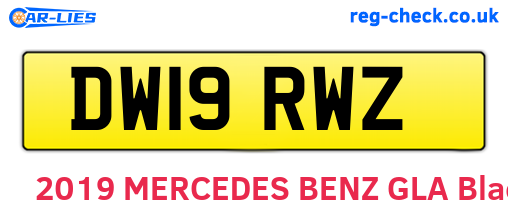 DW19RWZ are the vehicle registration plates.
