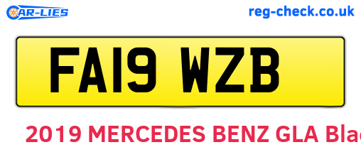 FA19WZB are the vehicle registration plates.