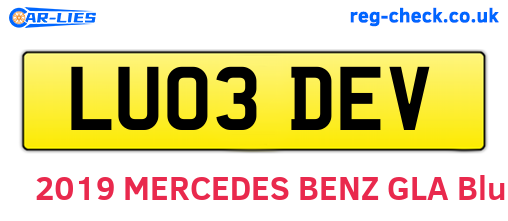 LU03DEV are the vehicle registration plates.