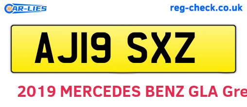 AJ19SXZ are the vehicle registration plates.