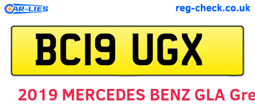 BC19UGX are the vehicle registration plates.