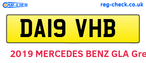 DA19VHB are the vehicle registration plates.