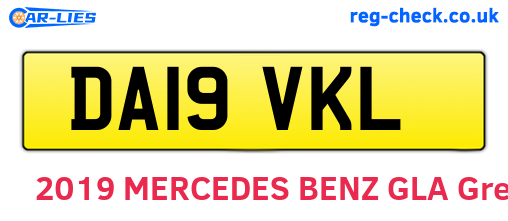 DA19VKL are the vehicle registration plates.