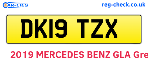 DK19TZX are the vehicle registration plates.