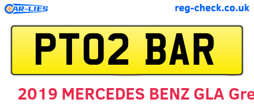 PT02BAR are the vehicle registration plates.