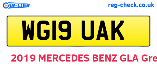 WG19UAK are the vehicle registration plates.
