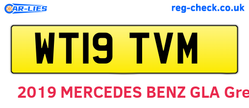 WT19TVM are the vehicle registration plates.