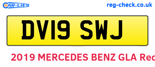 DV19SWJ are the vehicle registration plates.