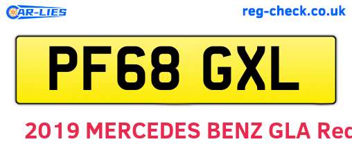 PF68GXL are the vehicle registration plates.