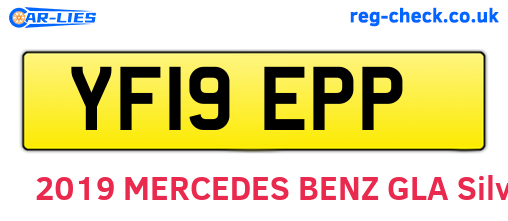 YF19EPP are the vehicle registration plates.