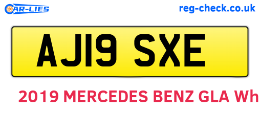 AJ19SXE are the vehicle registration plates.