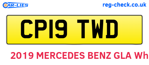 CP19TWD are the vehicle registration plates.