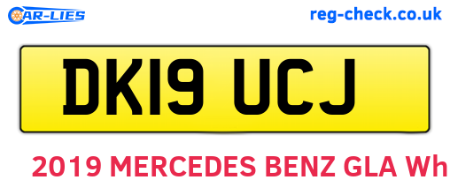 DK19UCJ are the vehicle registration plates.