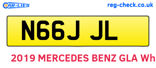 N66JJL are the vehicle registration plates.