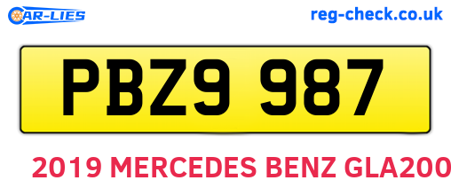 PBZ9987 are the vehicle registration plates.